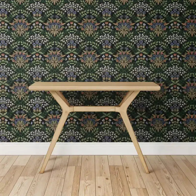 Consolle con Gambe Incrociate da 117 cm – Legno Massello di Pino, Tavolo da Ingresso Stile Mid-Century Modern