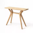 Consolle con Gambe Incrociate da 117 cm – Legno Massello di Pino, Tavolo da Ingresso Stile Mid-Century Modern