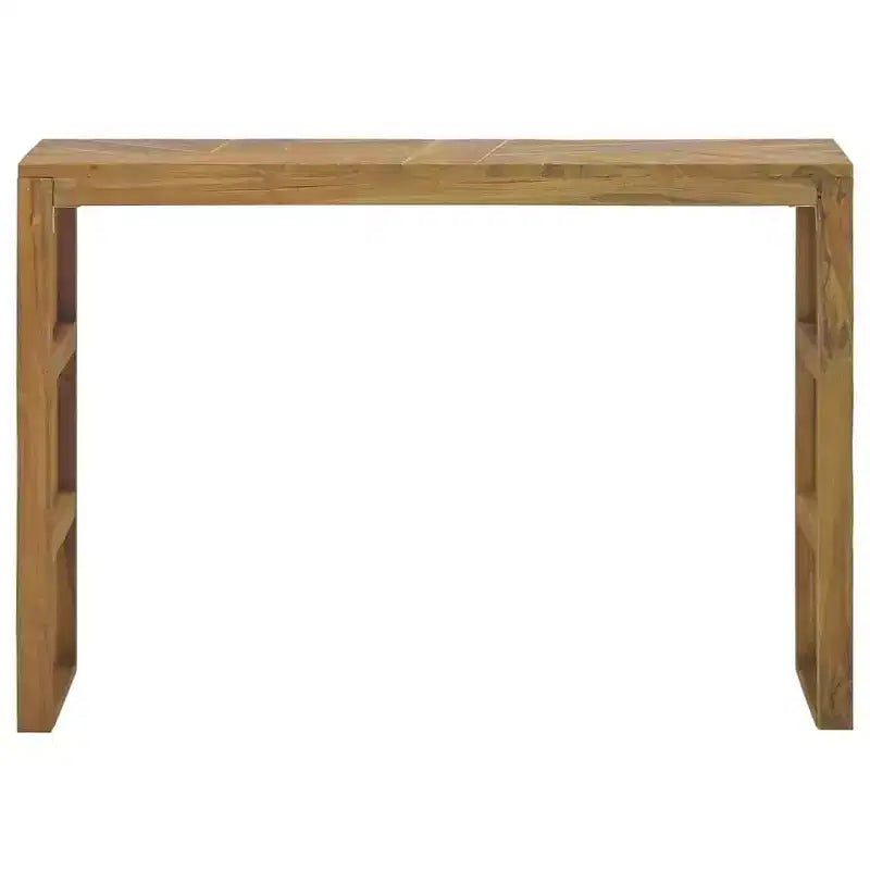 Consolle 110 x 35 x 75 cm – in Legno Massello di Teak, Finitura Rustica Naturale