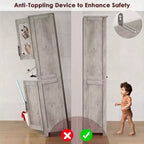 Mobiletto alto da bagno, Armadietto da 67" con ante in vetro e ripiano regolabile, Credenza autoportante per piccoli spazi, lavanderia, soggiorno