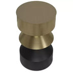 Tavolino rotondo – Struttura in ferro antigraffio, ottone anticato e nero, altezza 50 cm