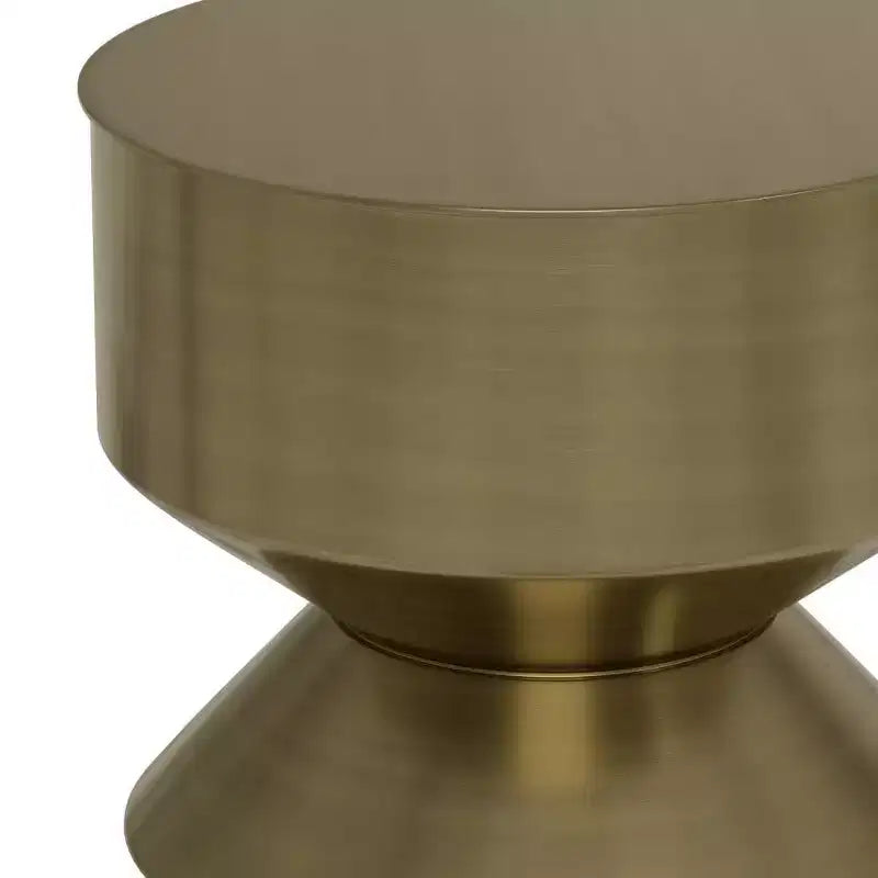 Tavolino rotondo – Struttura in ferro antigraffio, ottone anticato e nero, altezza 50 cm