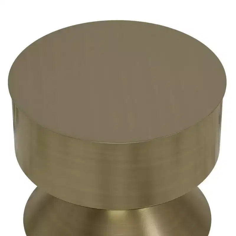 Tavolino rotondo – Struttura in ferro antigraffio, ottone anticato e nero, altezza 50 cm