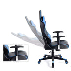 Sedia da ufficio gaming in pelle PU con poggiatesta e cuscino lombare regolabili