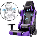 Sedia da ufficio gaming in pelle PU con poggiatesta e cuscino lombare regolabili