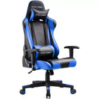 Sedia da ufficio gaming in pelle PU con poggiatesta e cuscino lombare regolabili