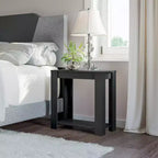Comodino in legno stile artigianale Brisbane – Finitura Barnwood con ripiani e vani contenitore