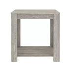 Comodino in legno stile artigianale Brisbane – Finitura Barnwood con ripiani e vani contenitore