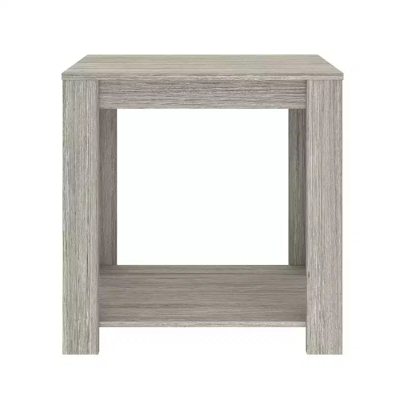 Comodino in legno stile artigianale Brisbane – Finitura Barnwood con ripiani e vani contenitore