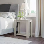 Comodino in legno stile artigianale Brisbane – Finitura Barnwood con ripiani e vani contenitore