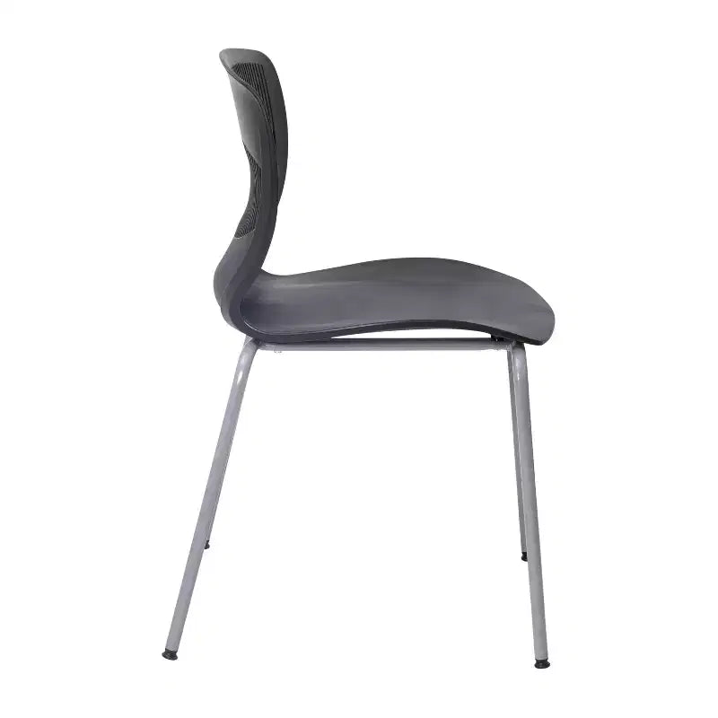 Set di 5 sedie impilabili ergonomiche in polipropilene per carichi pesanti con supporto lombare – Capacità 350 kg