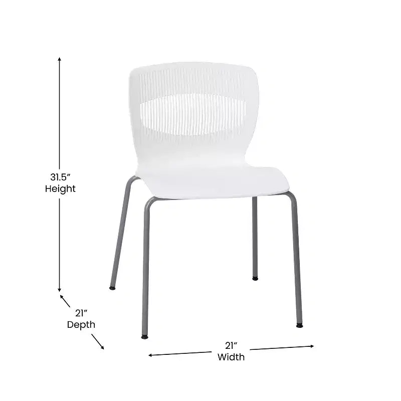 Set di 5 sedie impilabili ergonomiche in polipropilene per carichi pesanti con supporto lombare – Capacità 350 kg