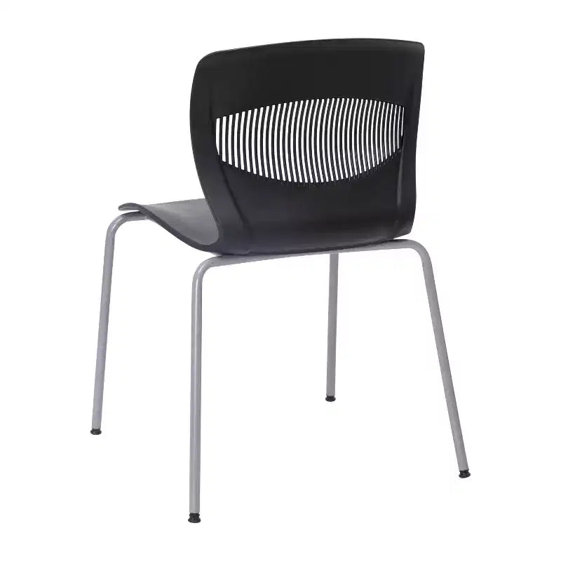 Set di 5 sedie impilabili ergonomiche in polipropilene per carichi pesanti con supporto lombare – Capacità 350 kg