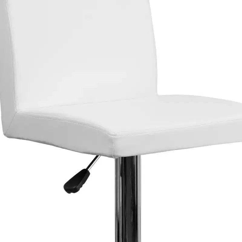 Set di 2 sgabelli da bar contemporanei in vinile regolabili in altezza con schienale a pannello e base cromata