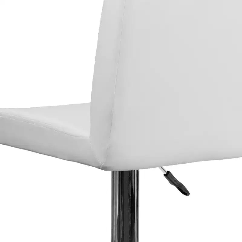 Set di 2 sgabelli da bar contemporanei in vinile regolabili in altezza con schienale a pannello e base cromata