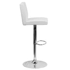 Set di 2 sgabelli da bar contemporanei in vinile regolabili in altezza con schienale a pannello e base cromata