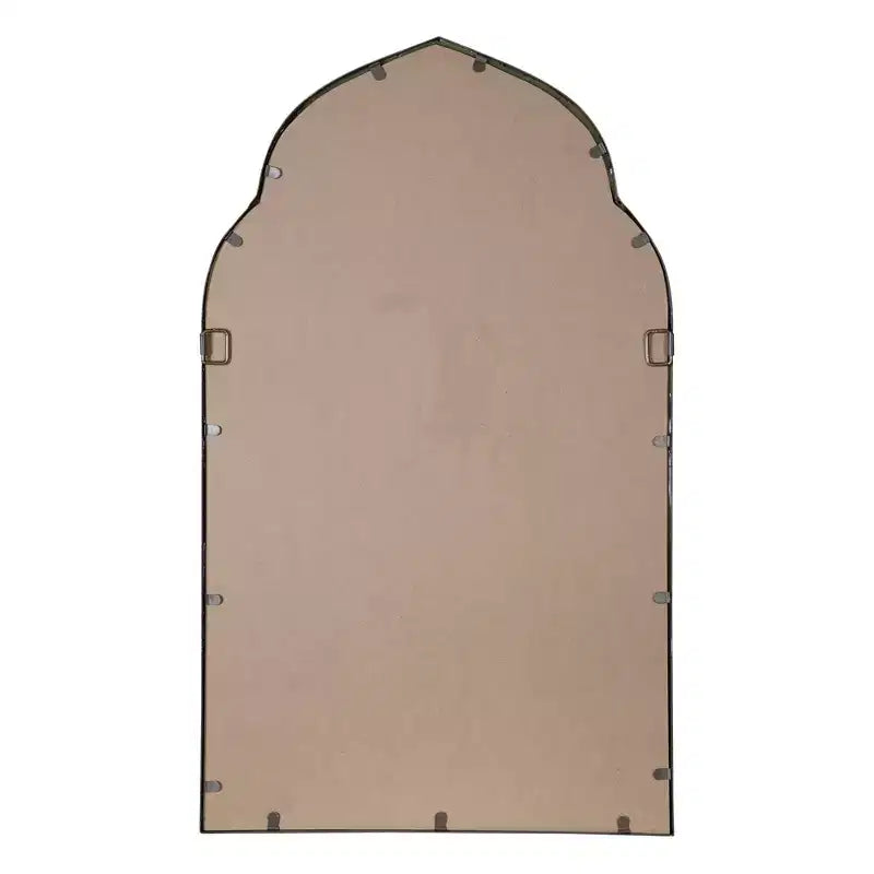 Specchio da parete in metallo dorato antico a forma di arco marocchino, 101,6 x 61 cm