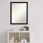 Specchio da Parete per Bagno Non Smussato – Cornice Sottile Nera Satinata, Specchio 18" x 24"