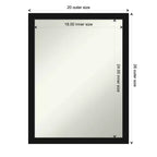 Specchio da Parete per Bagno Non Smussato – Cornice Sottile Nera Satinata, Specchio 18" x 24"