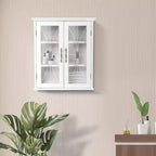 Armadietto da muro rimovibile a 2 ante da 52 x 61 cm con ante in vetro temperato – Bianco