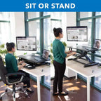 Convertitore Scrivania Ergonomica – Altezza Regolabile da 10,9 cm a 50,5 cm, Capacità 17 kg, Doppio Monitor, Nero