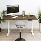 Scrivania Elettrica Regolabile in Altezza con Piano – 140 cm di Larghezza, Bianco/Rovere
